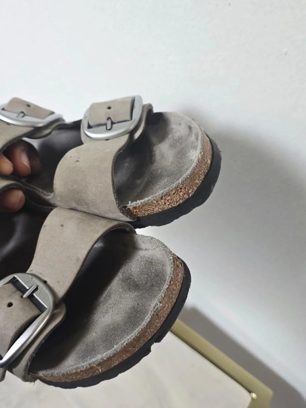 Birkenstock Arizona Big Buckle Dove Gray Sandals Size 37.